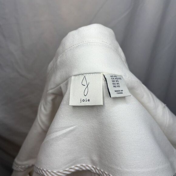 Joie Darryl White Blazer Jacket Womens Stylish Designer Gold Detail Collared - Picture 8 of 9